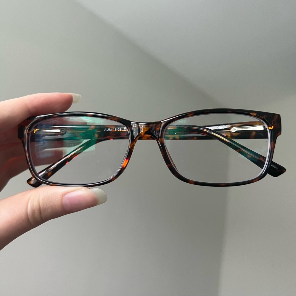 AURA AUM-16-39 Tortoise Brown Rectangular Full Rim Eyeglass Frame 53-17 140